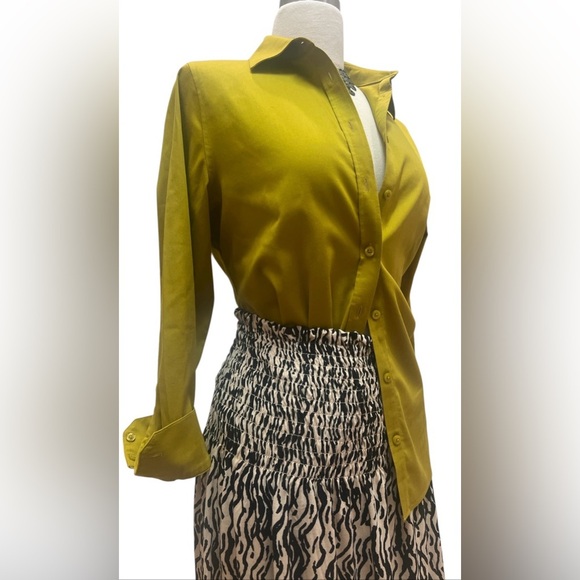 Olive Button Down Shirt for Women - Picture 1 of 5